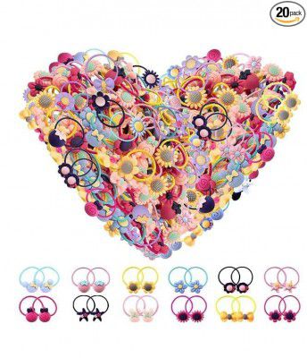 10 pairs Baby Hair Ties for Toddler Girls - 20 Pcs Small Toddler Hair Ties Ponytail Holders Baby Girl Hair Accessories for Infants Kids Hair Bands