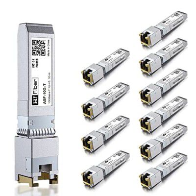 10Gb SFP+ RJ45 Module, 10Gbase-T Ethernet SFP+ Copper Transceiver for Cisco SFP-10G-T-S, Meraki, MikroTik, Ubiquiti, Unifi, Netgear, QNAP, D-Link and More, Cat6a/ Cat7, 30m,10 Pack