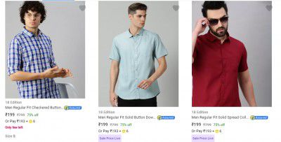 18 Edition Casual Shirts @ ₹199