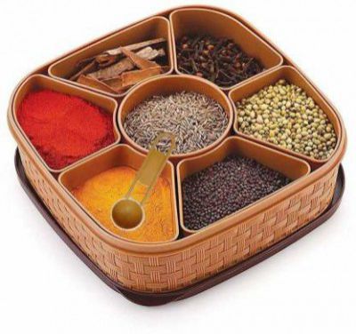 2Mech Masala Rangoli Box Dabba for Keeping Spices | Spice Box for Kitchen