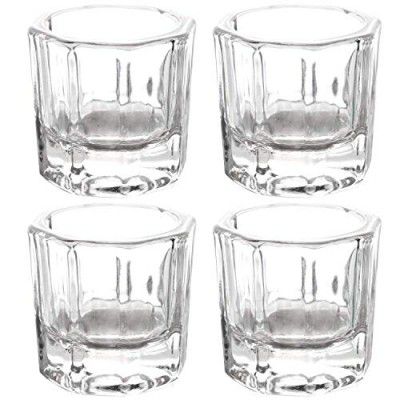 4 Pcs Nail Dappen Dish Nail Crystal Bowl Dapping Dish Glass Crystal Cup for Acrylic Liquid Powder