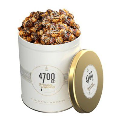 4700BC Pop Gala, Chocolate Popcorn Ensemble, Tin, 375g (Nutty Tuxedo Chocolate and Tiramisu Chocolate)