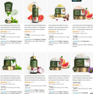 50-65% Off On Lotus Botanicals Beauty Products