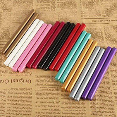 53 Arts 5Pcs Seal Stamp Wax Sticks 10 (Multicolour Colors) Manuscript Sealing Wax for Vintage Birthday Wedding Invitation Cards