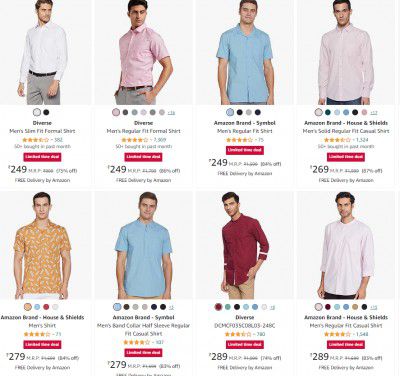 Up to 89% Off on Amazon Brand Men's Shirt | Starts @219