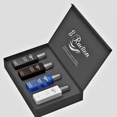 8Raction Platinum Luxury Parfum Combo-04 Classic Black+Ocean Blue+Woody Brown+Musk White Eau de Parfum - 80 ml  (For Men)