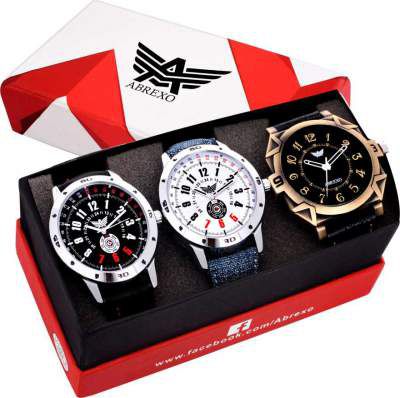 ABREXO Abx8010-Gents Exclusive Designer Combo Analog Watch