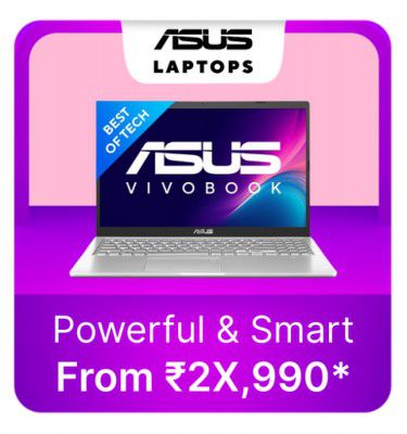 ASUS Laptops Starting from Rs.2X990 on Flipkart Big Billion Days Sale