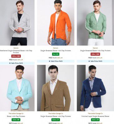 Ajio: Men's Blazers & Waistcoats Starts ₹629| Upto 83% Off