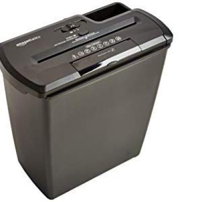 AmazonBasics 8-Sheet Strip Cut Paper with CD and Credit Card Shredder