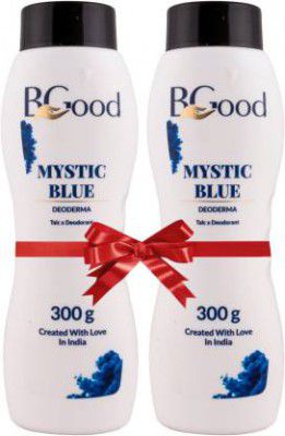 BGOOD Body & Face Talcum Powder - Mystic Blue Fragrance - 300gm | Pack of 2  (2 x 300 g)