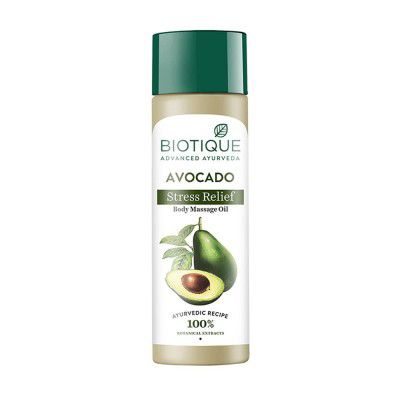 Biotique Cado Stress Relief Avocado Stress Relief Body Massage Oil, 200ml