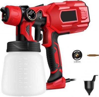 Buildskill Pro Latest Heavy Duty 750W with Copper Nozzle DIY Home Professional BPS2100 HVLP Sprayer (Red)