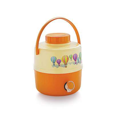 Cello Travel Star Plastic Insulated Water Jug, 7.5 litres, Orange