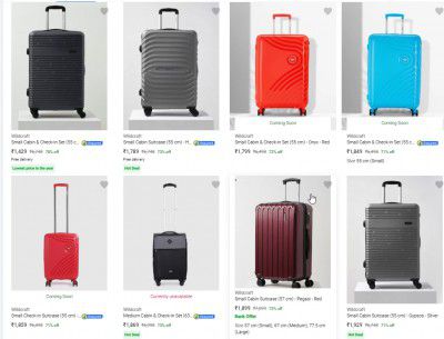 Flat 80% Off on Wildcraft Luggage