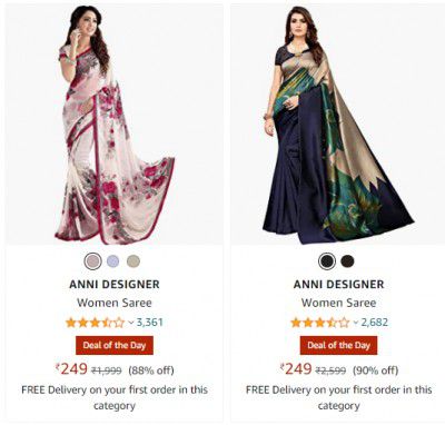 Gerorgette & Silk Sarees up to 90% Off