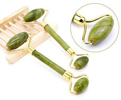 KENDRICK Smooth Facial Roller & Massager Natural Massage Jade Stone for Face Eye Neck Foot Massage Tool, Green