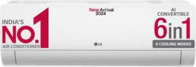 LG AI Convertible 6-in-1 Cooling1.5 Ton AC - White  (TS-Q19YNZE, Copper Condenser)