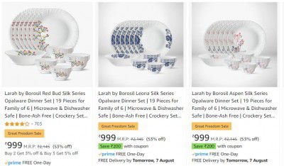 Larah by Borosil Dinner Set Upto 63% Off