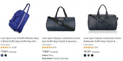 Lavie Sport Duffle Bag  Start at Rs 749| Extra Discount With Coupon