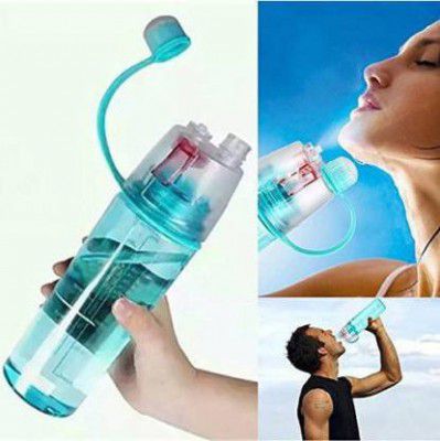 MEVLY PORTABLE SPRAY WATER BOTTLE, 600 ml Bottle (Pack of 1, Multicolor, Plastic)