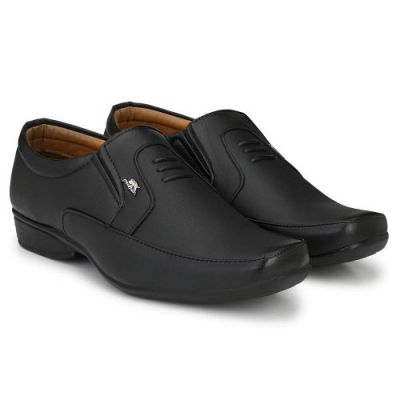 Stylelure Men's Synthetic Leather Black Formal Shoes for Men