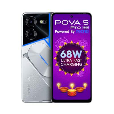 [Extra Rs 1750 OFF] TECNO Pova 5 Pro 5G (Silver Fantasy, 8GB RAM,256GB Storage)| Segment 1st 68W Ultra Fast Charging