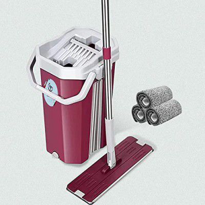 U.P.C. Upgraded Hands-Free Squeeze Microfiber Flat Spin Mop