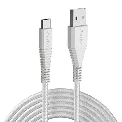 URBN Type-C USB 3.4 Amp | 25W Fast Charging Cable for Smartphone | (5 Feet) - White