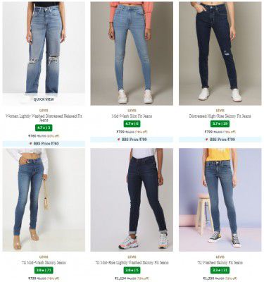 Upto 73% Off On Levis Womens Jeans