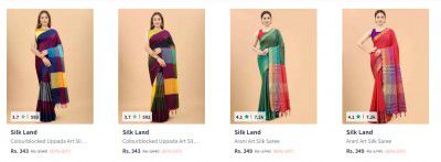 Upto 90% Off On Silk Land Sarees | Starts ₹300