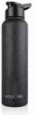 Youone Stainless Steel Water Bottle 1 litre (Pack of 1, Black, Steel)