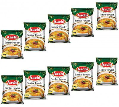 Aachi Sambar Masala Powder 50g - Pack of 10