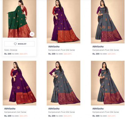 Myntra: Abhilasha Sarees Starts @699 | Upto 90% Off