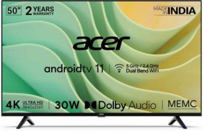 acer I Series (50 inches) Ultra HD (4K) LED Smart Android TV (AR50AR2851UDFL)