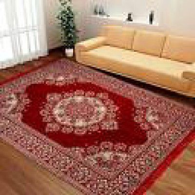 Achintya Multicolor Velvet Carpet  (5 ft, X 7 ft, Rectangle)