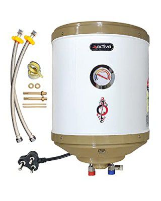 Activa 15 L Storage 2 Kva Special Anti Rust Coating 0.75 mm SS Tank Geyser with Temperature Meter Abs Top Bottom with Free Installation Kit