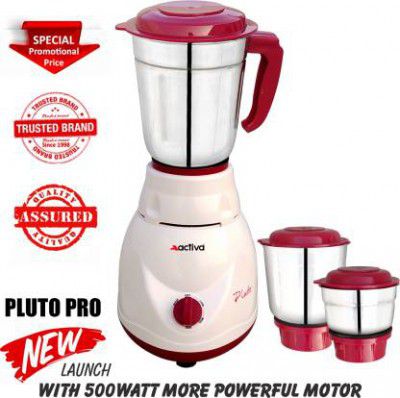 ACTIVA Pluto Pro 3 Jar 500 W Mixer Grinder