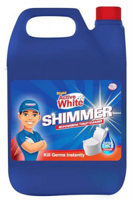 Active White Shimmer Disinfectant Toilet Cleaner, 5L Mega Jar