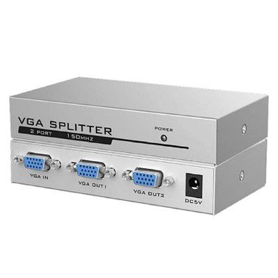 AD NET-POWER OF SPEED 2 Port 15 Pin Female(2 VGA in/1 VGA Out) VGA Switch Box for PC TV Monitor(Not for DDC, DDC2, DDC2B Monitor), Silver, ADC43