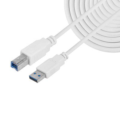 AD NET USB Printer Cable USB 2.0 Type A Male to B Male Scanner Cord USB B Cable High Speed for HP, Canon, Epson, Dell, Brother, Lexmark, Xerox, Samsung etc and Piano, DAC (15 M-White)