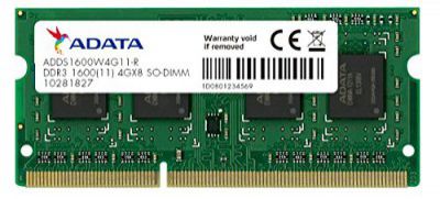 ADATA Premier 4GB 1600Mhz DDR3L RAM Memory Module for Notebooks and Laptops - ADDS1600W4G11-R