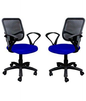 Adiko ADPND 075 Mesh Back Chair, Set of 2 (Blue)