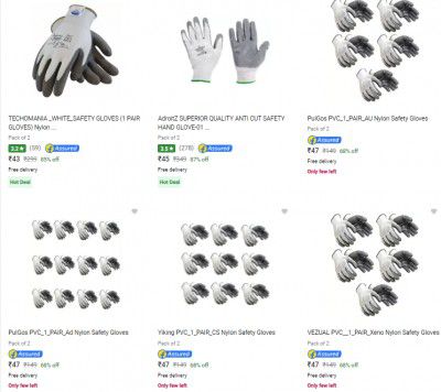 Adroitz Safety Gloves upto 92% off starting From Rs.45