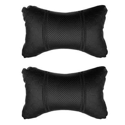 Adroitz Universal Car Neck Rest Pillow/Cushion Set Headrest Pain Relief Support  Car Rides Pack of 2 Pieces