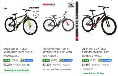 Flipkart : Adult Cycles Starts @ Rs3299