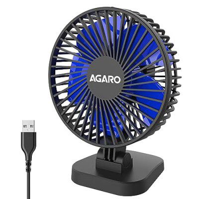 AGARO Breeze USB Desktop Fan, 4 Inch Quiet Desktop Fan, USB Plug in, 3 Speeds,Powerful Airflow, 40°Tilting, Ultra Quiet, Personal Mini Fan for Home Office Bedroom,Study, Black