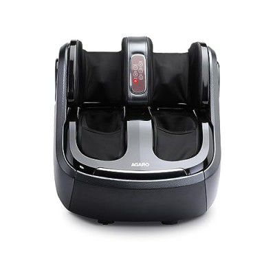 AGARO Elegant Foot Calf & Knee Massager Machine with Air Compressed Kneading and Mild Heat Therapy, Suitable for Home Usage (Black)