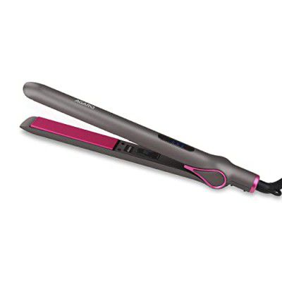 AGARO Hair Straightener, Ceramic Coated Titanium Plate, Hair Styling Iron Women, HS1957, Dark grey & Purple