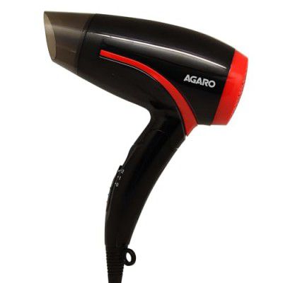 AGARO HD1177 Hair Dryer with 1000 Watts Copper Motor, Black & Red